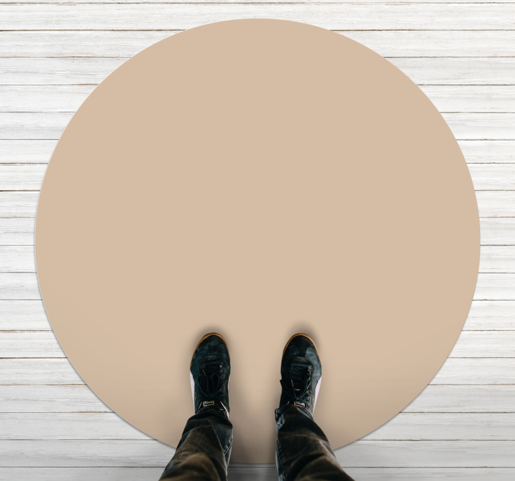 Zachte beige tint vinyl vloerkleed rond - TenStickers