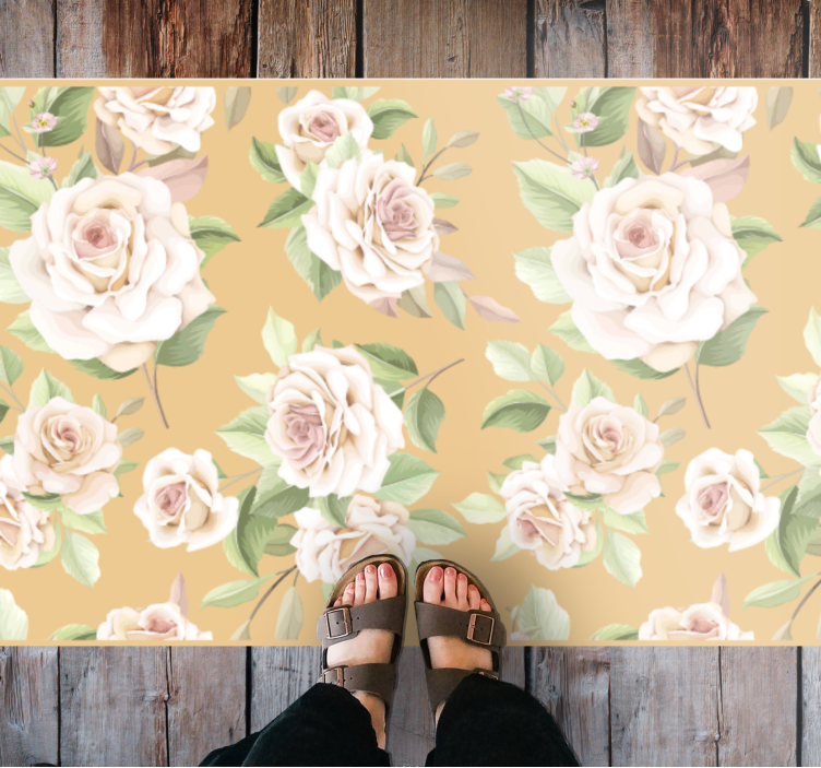 Zachte bloesem gratie vinyl tapijt bloemen en planten - TenStickers