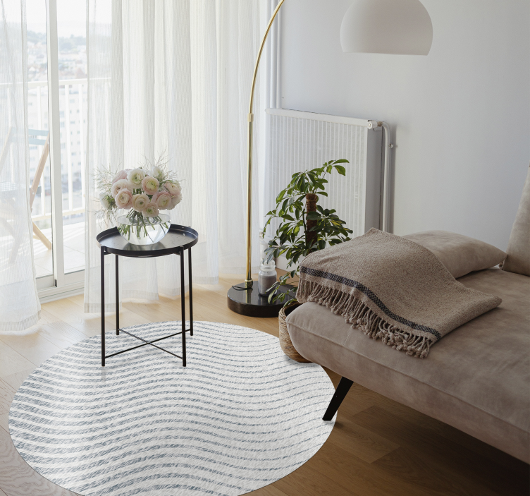 Zachte golfpatronen vinyl tapijt woonkamer - TenStickers