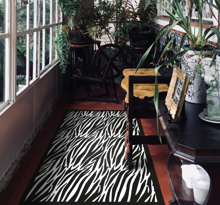 Zebrastreep vinyl tapijt dierenprint - TenStickers