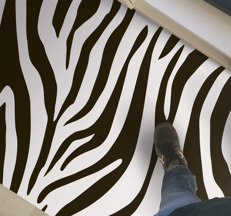 Zebrastrepenmotief vinyl tapijt dierenprint - TenStickers