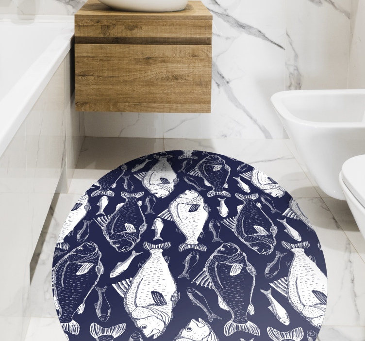 Zeevissen patroon vinyl tapijt - TenStickers