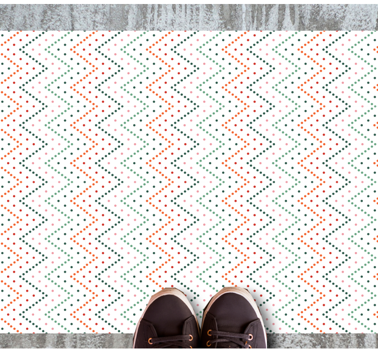 Zigzag kleurenpatroon etnisch vinyl tapijt - TenStickers