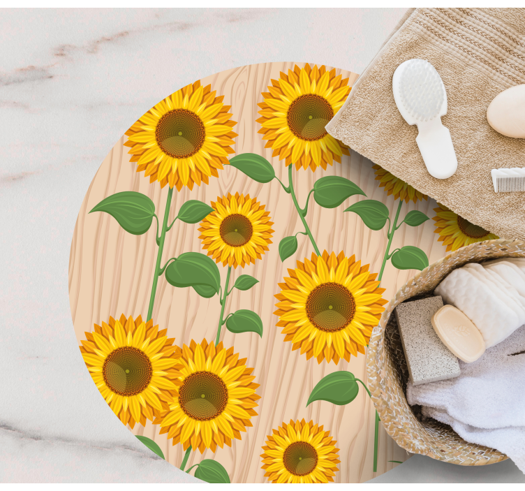 Zonnebloemboeket vinyl tapijt bloemen en planten - TenStickers
