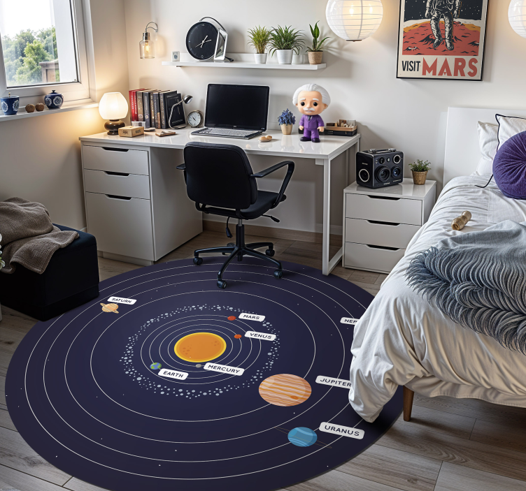 Zonnestelsel vinyl tapijt slaapkamer - TenStickers