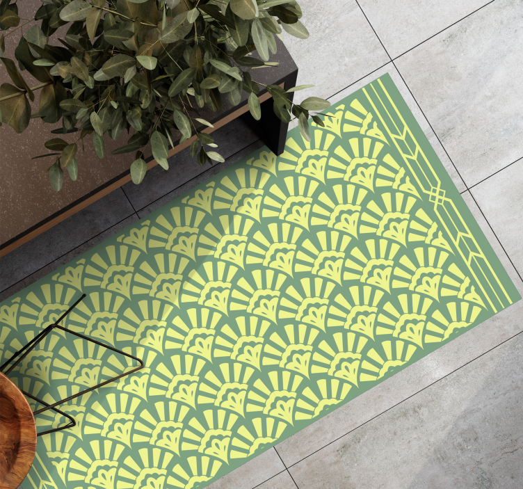 Zonnestralen bloemig vinyl tapijt tegels - TenStickers