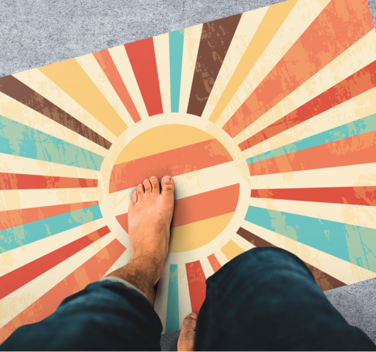 Zonsopgang kleurexplosie vinyl tapijt antiek - TenStickers