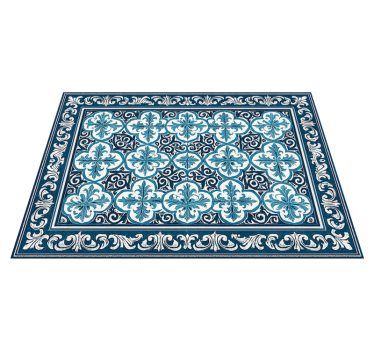 Portugees patroon blauw vinyl tapijt woonkamer - TenStickers