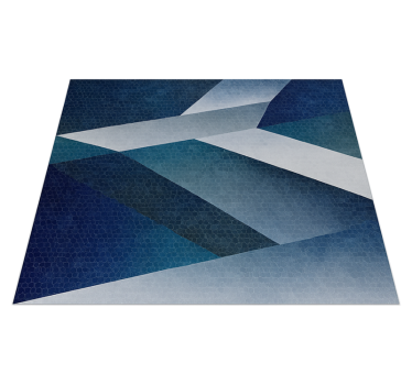 Vinyl tapijt woonkamer blauw scherven patroon mat - TenStickers