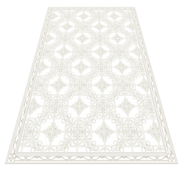 Vinyl tapijt woonkamer beige ornate vloermat - TenStickers