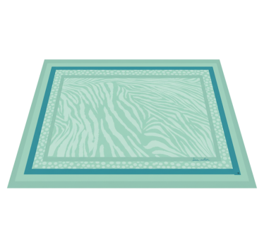 Vinyl tapijt woonkamer mint zebrapatroon - TenStickers