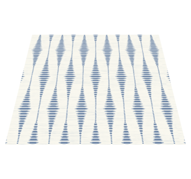 Vinyl tapijt geometrisch rabaul ikat blauw en beige - TenStickers