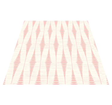 Vinyl tapijt geometrisch pastelroze rabaul ikat - TenStickers