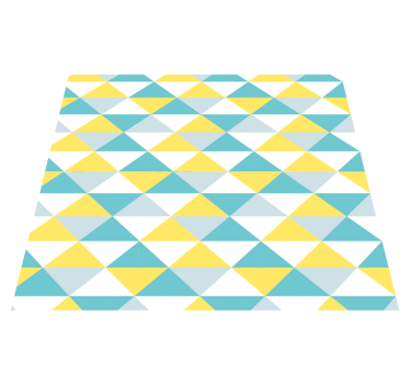 Vinyl tapijt geometrisch geel en blauw tegel - TenStickers