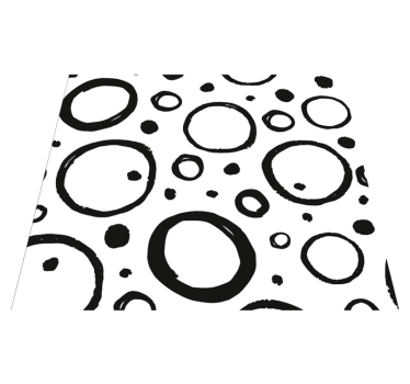 Vinyl tapijt geometrisch rond design zwart wit - TenStickers