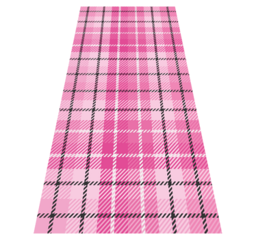Vinyl tapijt geometrisch roze en zwarte tartan - TenStickers