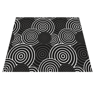 Vinyl tapijt geometrisch zwart cirkel met achtergrond - TenStickers