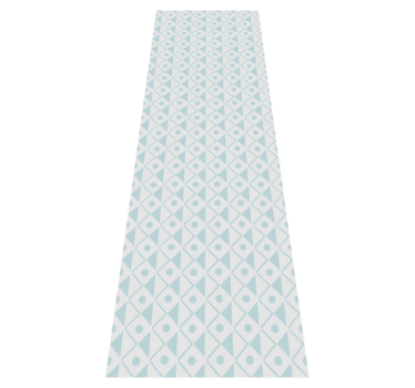Vinyl tapijt geometrisch blauw en witte ruiten ontwerp - TenStickers