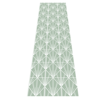 Vinyl tapijt geometrisch modern kunst groen en wit patroon - TenStickers