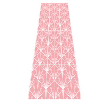 Vinyl tapijt geometrisch moderne kunst roze wit patroon - TenStickers