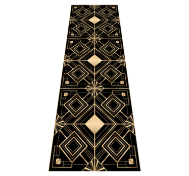 Vinyl tapijt geometrisch moderne kunst zwart en goud - TenStickers