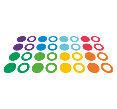Vinyl tapijt geometrisch regenboogkleuren cirkels - TenStickers