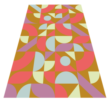 Vinyl tapijt geometrisch retro kleuren - TenStickers