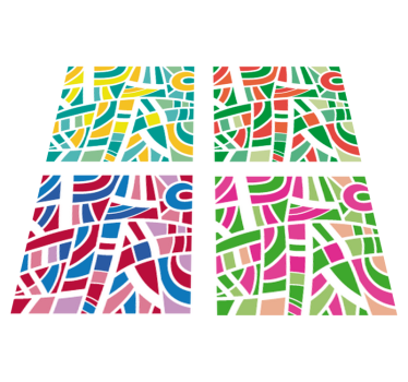 Vinyl tapijt geometrisch multicolor tegels - TenStickers