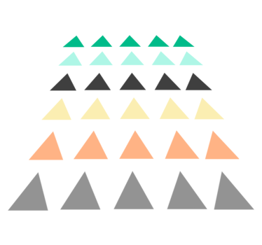 Vinyl tapijt geometrisch set van 30 kleine driehoekjes - TenStickers