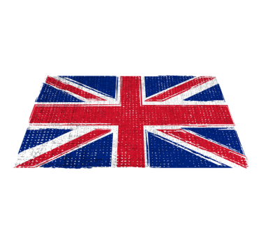Vinyl tapijt geometrisch uk grunge vlag - TenStickers