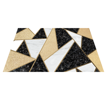 Vinyl tapijt geometrisch marmer zwart wit tegels - TenStickers