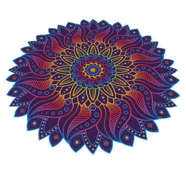 Vinyl tapijt geometrisch regenboog mandala - TenStickers