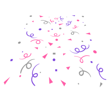 Vinyl tapijt geometrisch grijs roze en paarse confetti - TenStickers