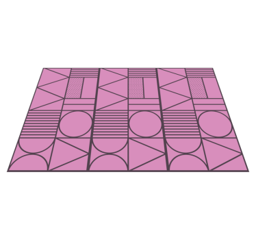 Vinyl tapijt geometrisch roze en grijs kleurvlak - TenStickers