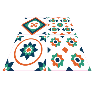 Vinyl tapijt geometrisch tegels - TenStickers