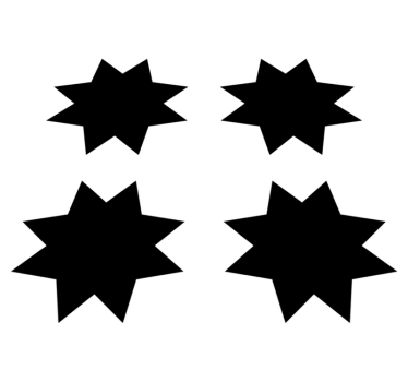 Vinyl tapijt geometrisch zwarte sterrenvormen - TenStickers