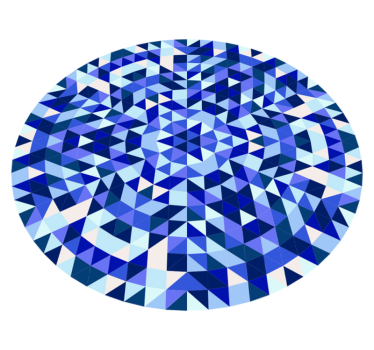 Vinyl tapijt geometrisch cirkelvormig blauw patroon - TenStickers