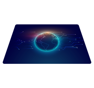 Vinyl tapijt wereldkaart geometrische telecommunicatiekaart - TenStickers