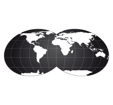 Vinyl tapijt wereldkaart decoratief dubbel globe - TenStickers