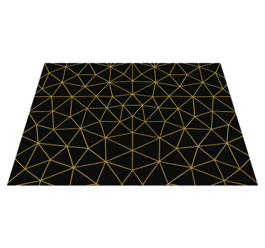 Vinyl tapijt geometrisch middernacht gouden web - TenStickers