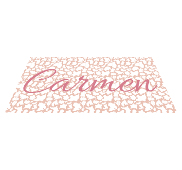 Roze dierenprint met gepersonaliseerde naam Vinyl tapijt - TenStickers