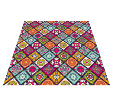 Kleurrijk Mandala Patroon vinyl tapijt - TenStickers