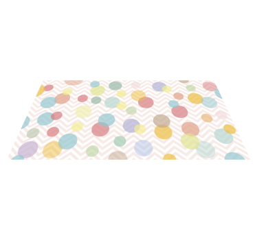 Kleurrijke Polka Dot Chevron Vinyl tapijt  - TenStickers