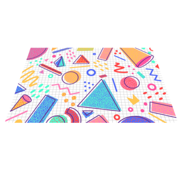 Kleurrijk geometrisch vormen ontwerp modern vinyl tapijt - TenStickers