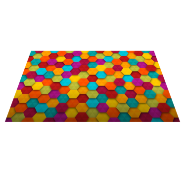 Kleurrijk zeshoekig patroon geometrisch vinyl tapijt - TenStickers