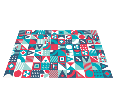 Geometrisch Abstract Patroon Vinyl tapijt woonkamer - TenStickers