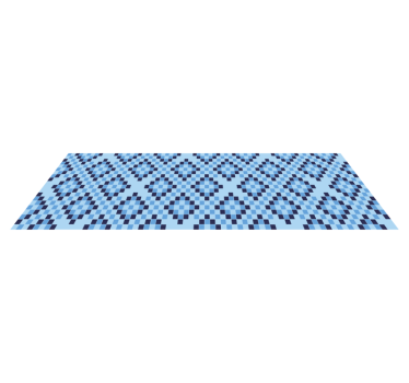 Geometrisch blauw pixel patroon vormen vinyl tapijt - TenStickers