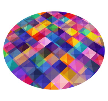 Kleurrijke geometrische cirkel vinyl tapijt geometrisch - TenStickers