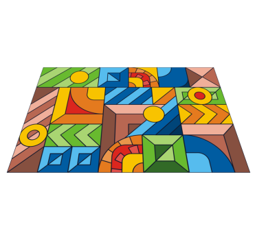Geometrische kleurblokken vinyl tapijt geometrisch - TenStickers