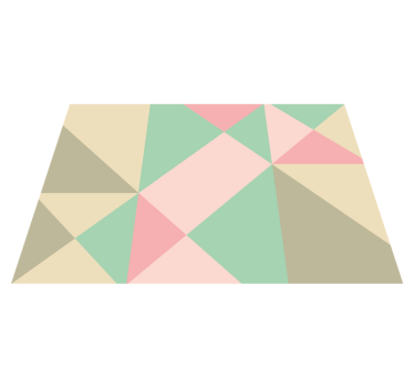 Zachte kleuren geometrisch vinyl tapijt - TenStickers